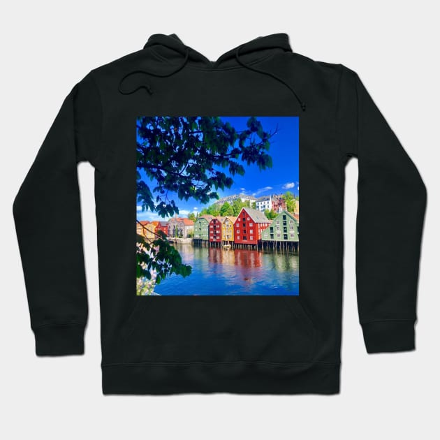 Colorful Houses in Norway Hoodie by Raiza